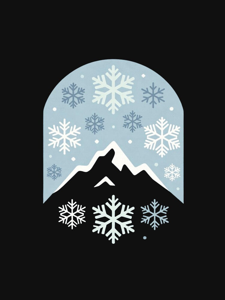 Snowy Vibes Only – Retro Winter Badge Tee by EcoArtTees