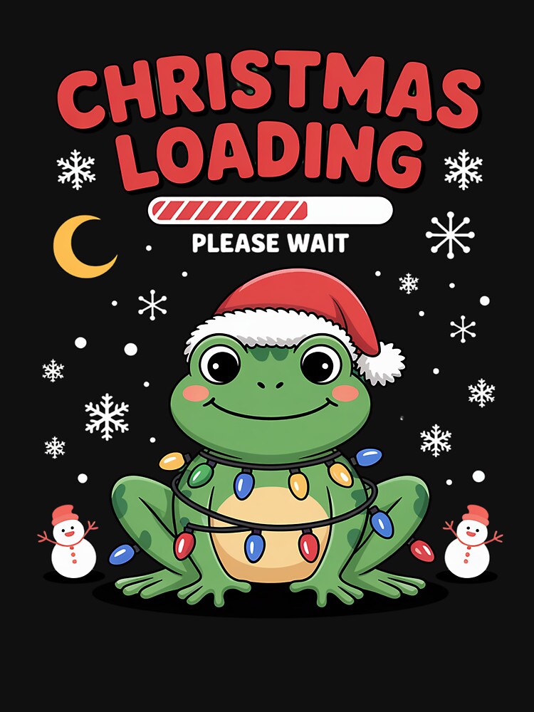 Christmas frog Loading  Holiday Xmas Gift Family Cute Winter by Moxizz