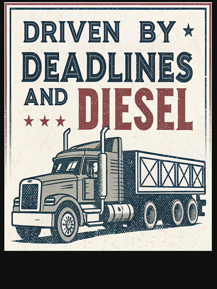 Driven by Deadlines and Diesel – Trucker Work Ethic Design T-shirt by belka620