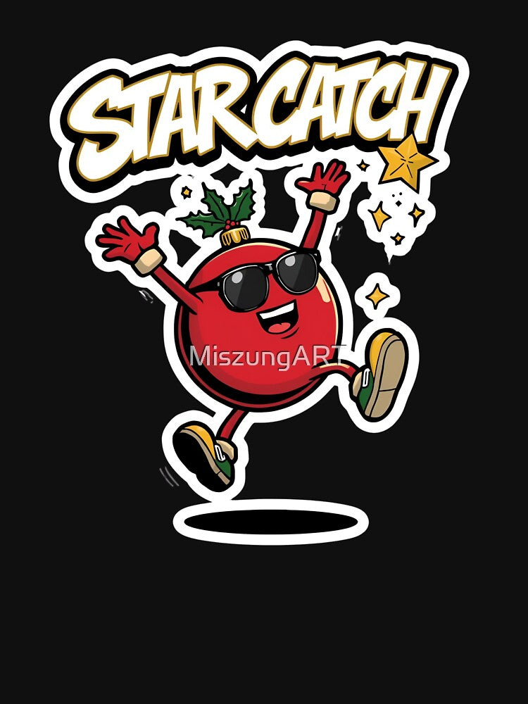 Star Catch Christmas Ornament – Cute Holiday Star Art by MiszungART