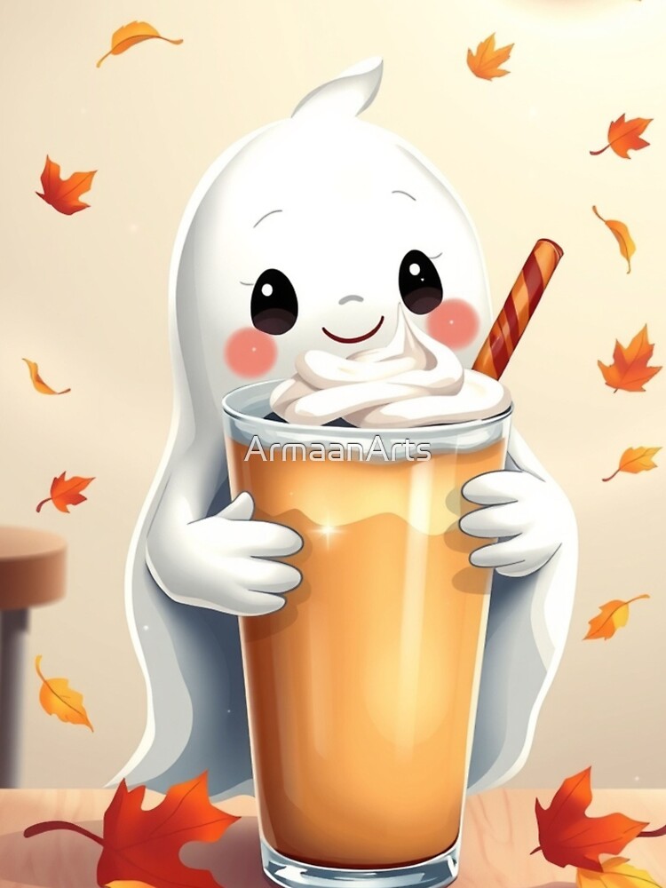 Ghost Barista Halloween Coffee Shop T-Shirt – Cute Cozy Design by ArmaanArts