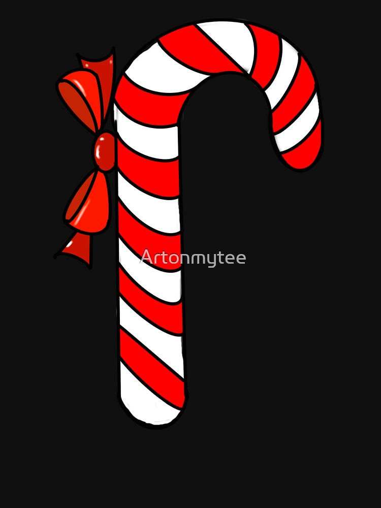 Candy canes, candy cane Red, white peppermint candy cane with red bow, cute kawaii by Artonmytee
