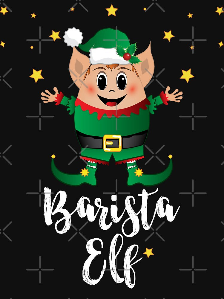 Barista Elf Squad Men Christmas Matching Family Xmas Group by ZNOVANNA