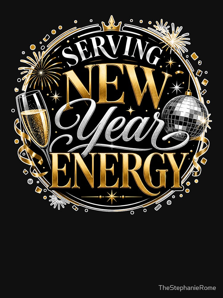 Serving New Year Energy – Funny New Year's Eve Celebration Design by TheStephanieRome