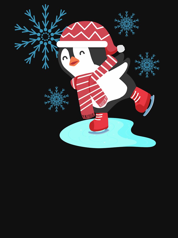 Penguin Ice Skating Illustration by Nourch