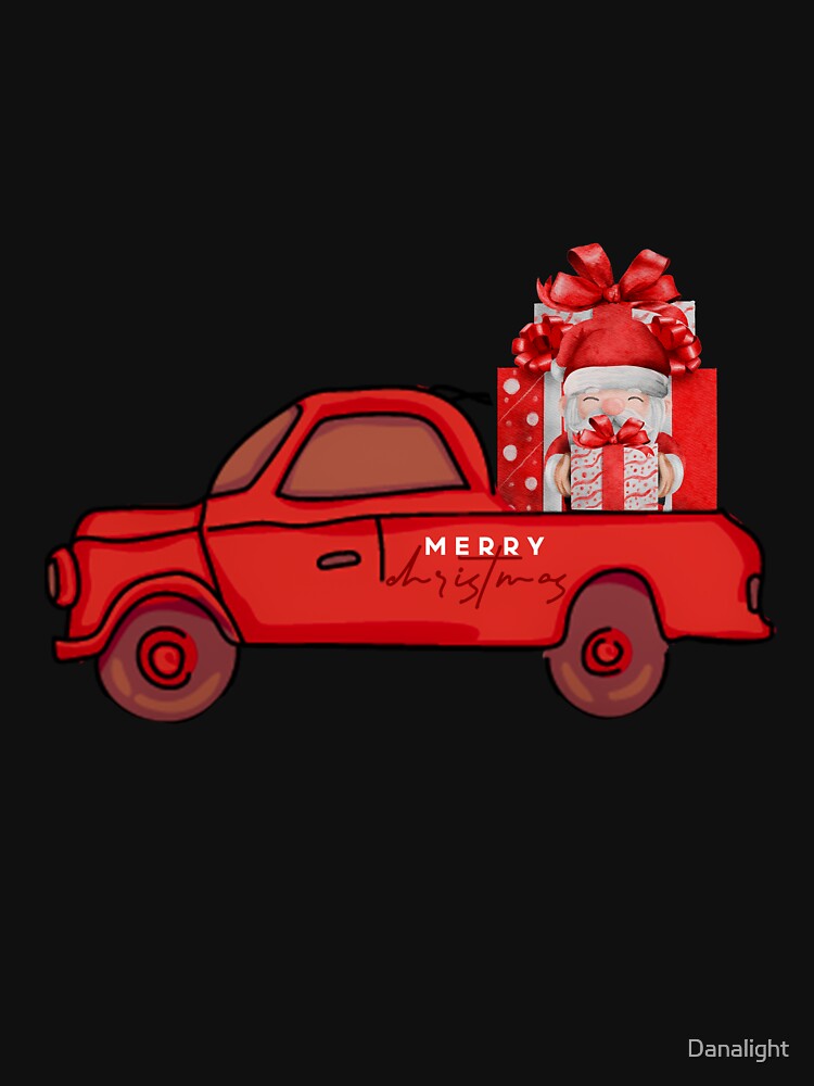red truck christmas pick up santa claus with the gifts by Danalight