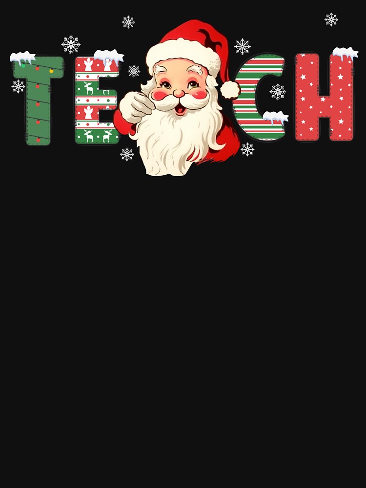 Teach Christmas Cute Santa Teacher by NoonMoonApparel