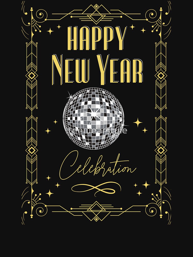 Happy New Year Celebration Disco Ball by teewearstyle