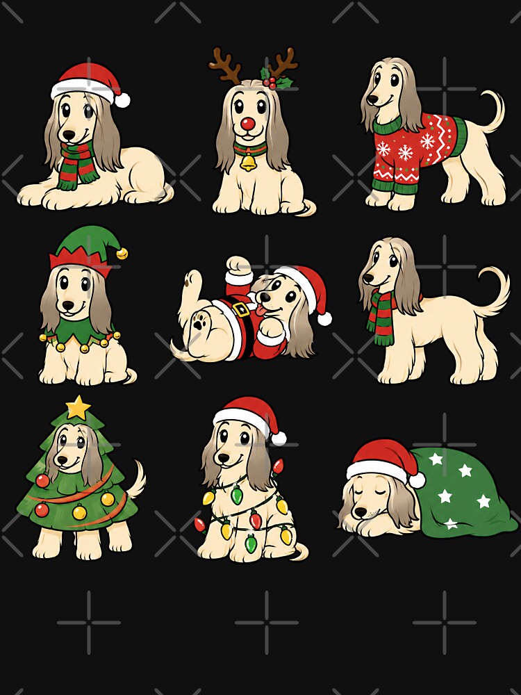 Funny Afghan Hound Dog Christmas Holiday Xmas Mom Dad by rafaeltto
