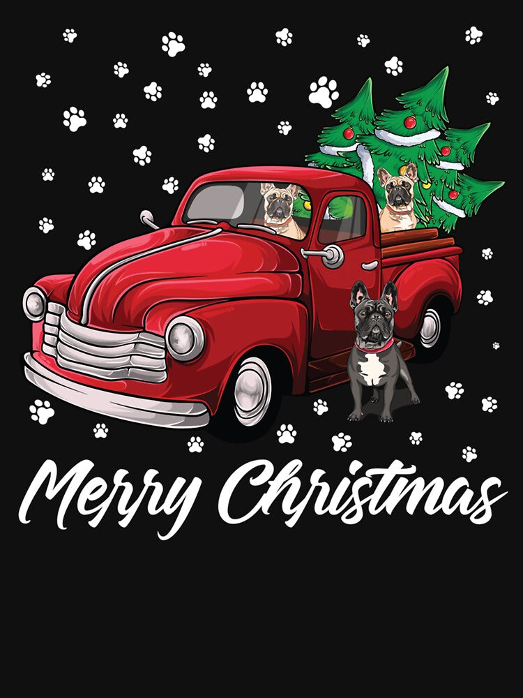 Red Truck Merry Christmas Tree French Bulldog Christmas by smithrnguurur