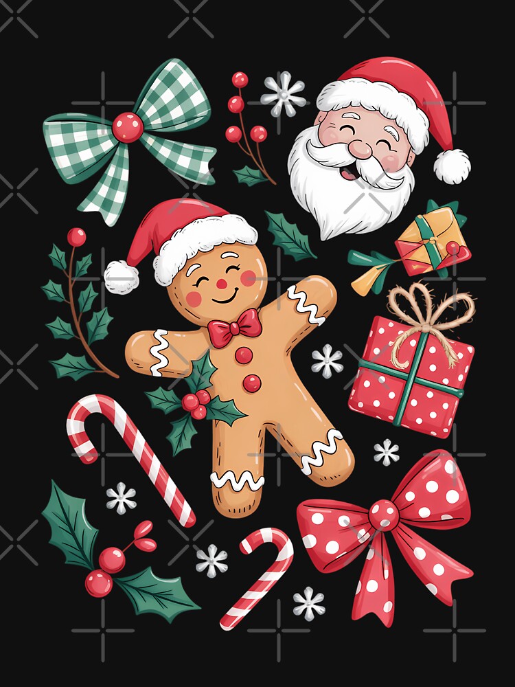 Christmas Santa Coquette Bow Gingerbread by CookWorldLaughs