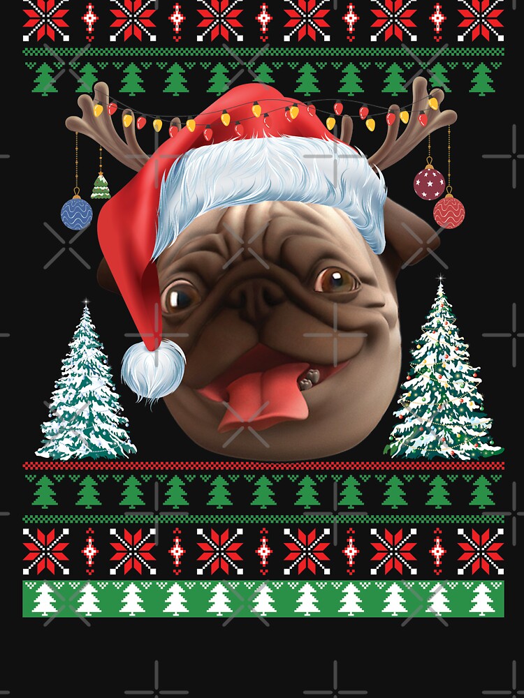 Pug Dog Santa Ugly Christmas Sweater by DavisHasari