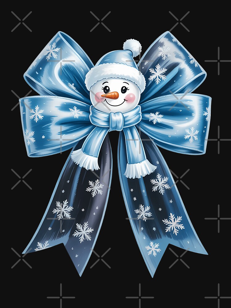 Coquette Bow Winter Cute Snowman Xmas by CookWorldLaughs