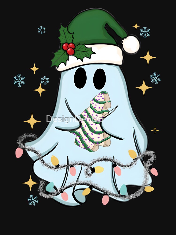 Cute Christmas ghost tree cake, Merry Christmas, Christmas, Happy New Year by DesignDenDo ⭐⭐⭐⭐⭐