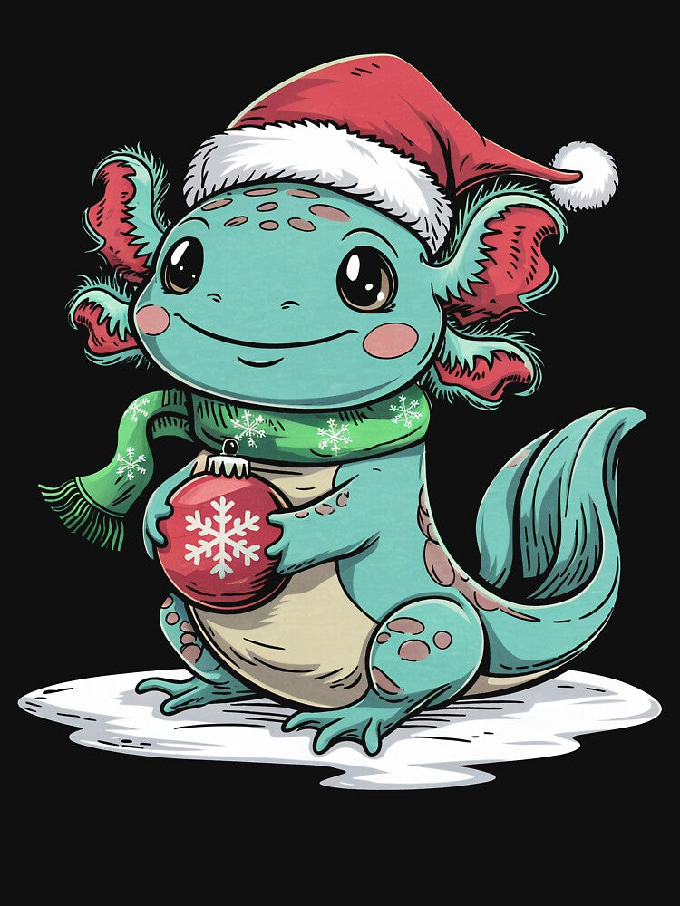 Santa Axolotl Funny Xmas For Kids, Cute Christmas Axolotl Gift by LordZaraki