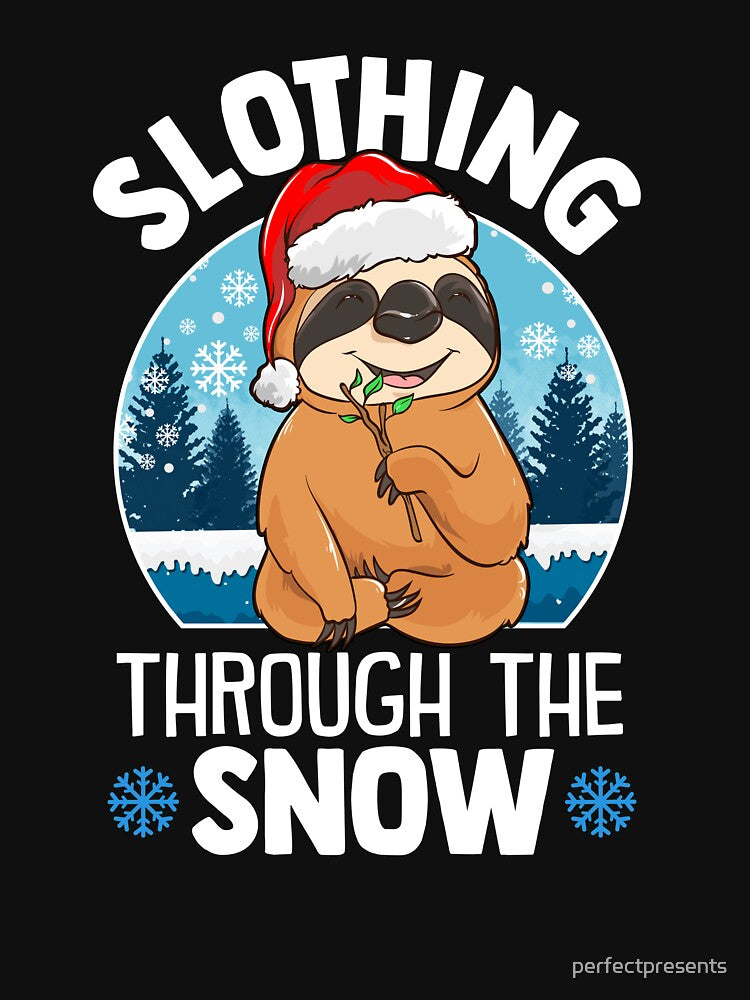 Cute & Funny Slothing Through The Snow Christmas by perfectpresents