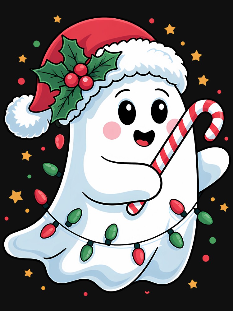 Cute Ghost Tree Cake Merry Christmas Funny Xmas by blueyeeti
