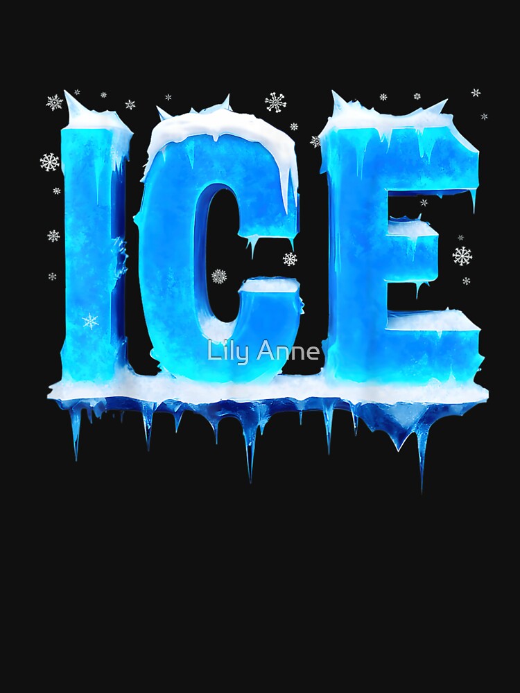 Cool Frozen Ice Blue Crystal Typography Design With Winter Snowflakes Graphic by StanaLuis
