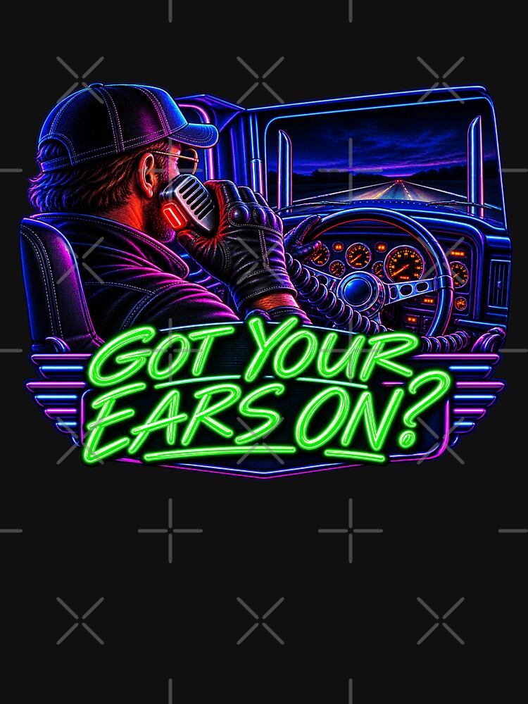 Got Your Ears On Neon Trucker - CB Radio Semi Cab View Art by NomadForge