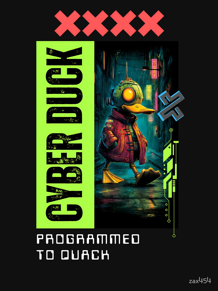 Cyber Duck 2077 – Futuristic Neon Duck in Cyberpunk Style by zax454