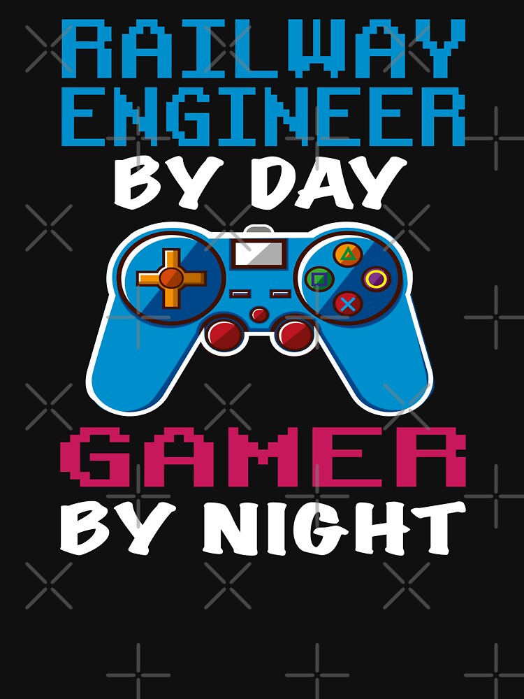 Railway engineer Gift shirt, Railway engineer Dad Husband Boyfriend Gift, Funny Railway engineer by day Gamer By night christmas Birthday Gift Idea by xlnv
