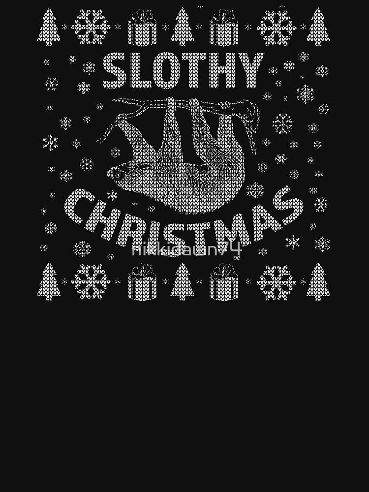 Slothy Christmas Funny Sloth Lover Ugly Xmas Party by nikkidawn74
