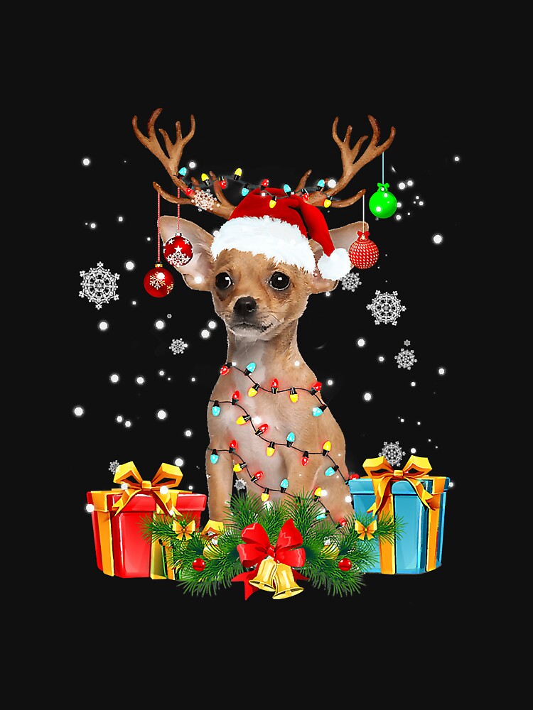 Chihuahua Christmas Lights Santa by Perrydad78