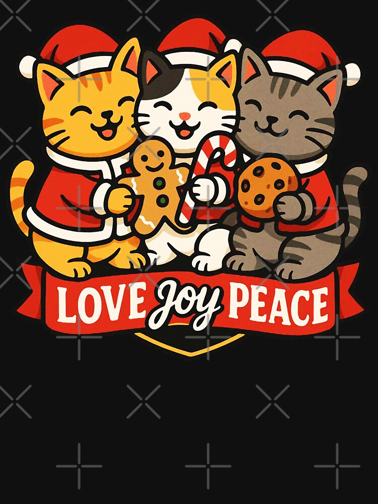 Love Joy Peace Cats Santa Christmas Candy Cane Cookies Gingerbread by plushism