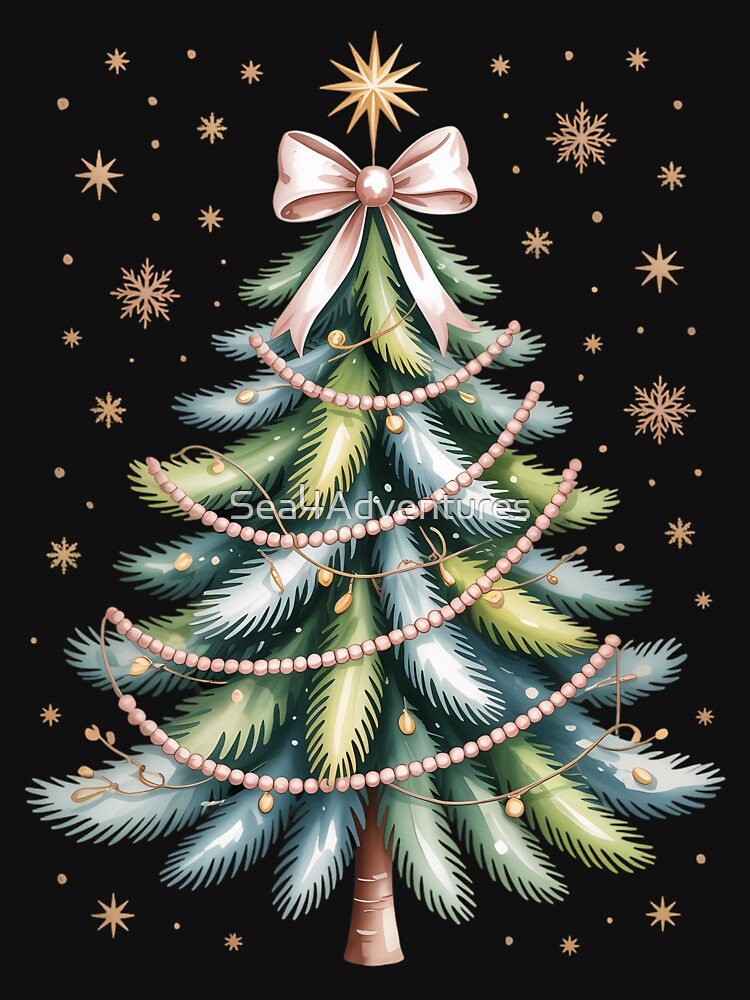 Coquette Bow Christmas Tree Xmas Holiday by Sea4Adventures