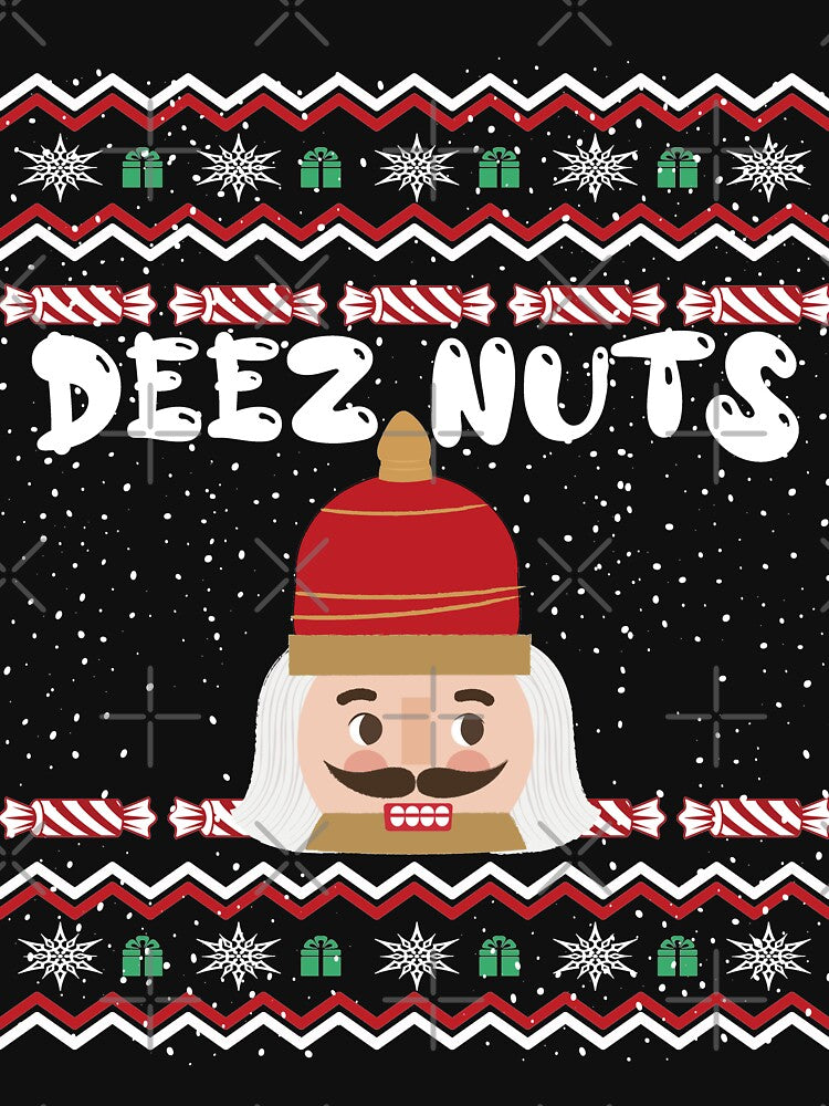 Deez Nuts Nutcracker Funny Ugly Christmas Sweater Xmas by Tatus Brinal