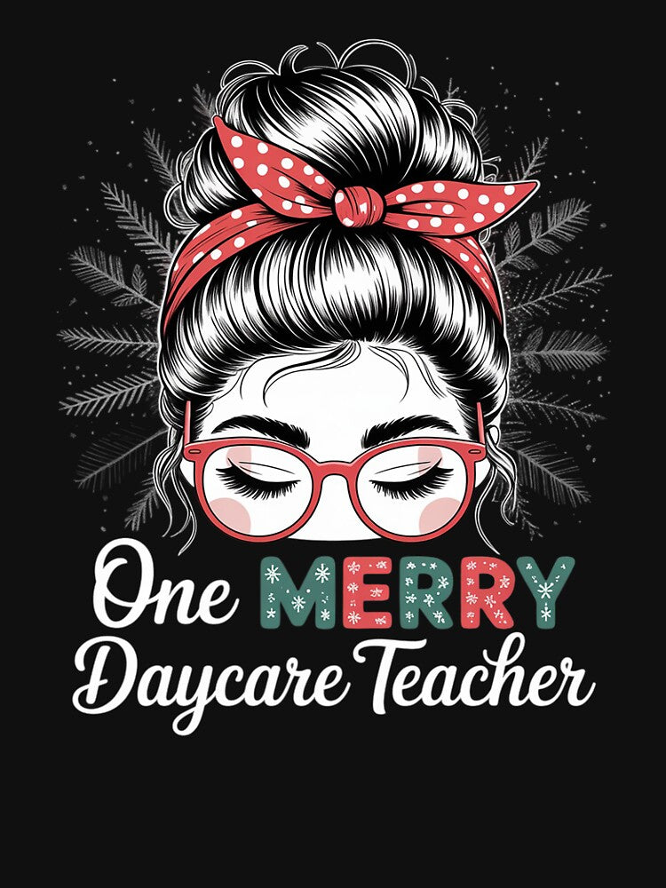 Daycare Teacher Messy Bun Preschool Teacher Christmas Men by angolinnArt