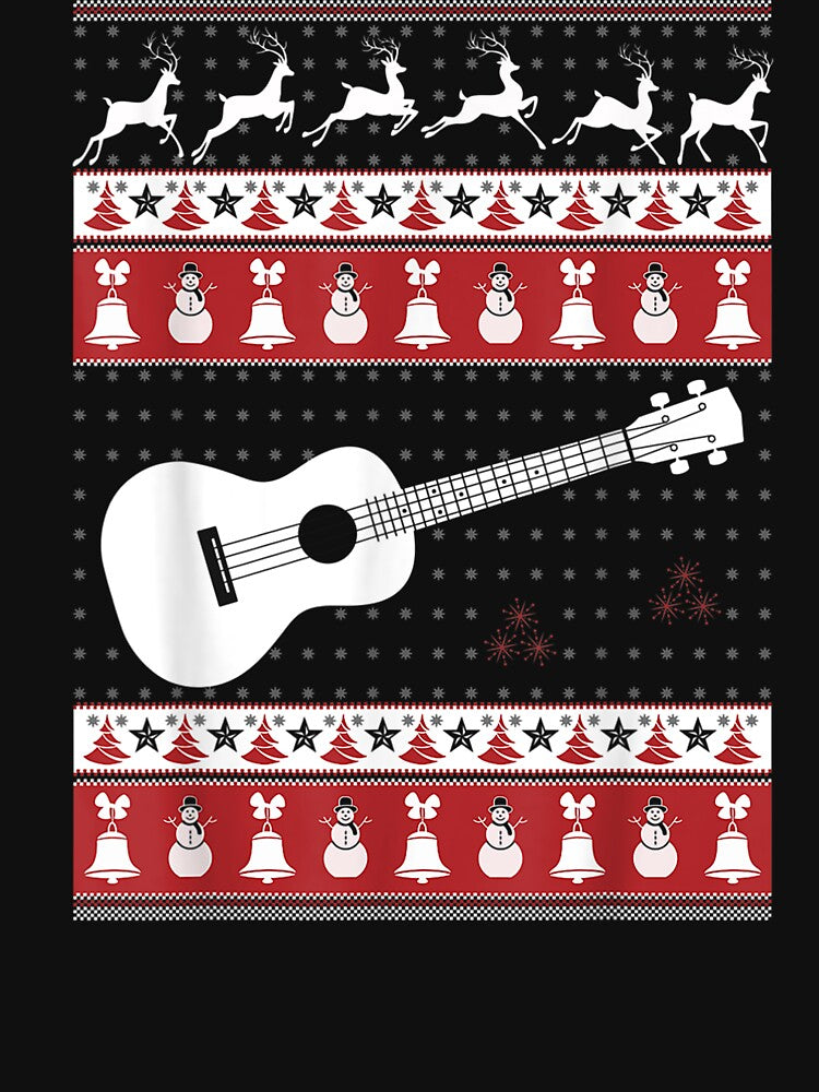 Ukulele Ugly Christmas Sweater Xmas T-Shirts by DahlerDale