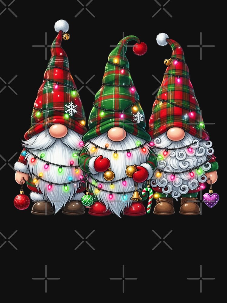 Christmas Gnomes with Lights Ornaments snowflake Holiday by CF_VintageDesign