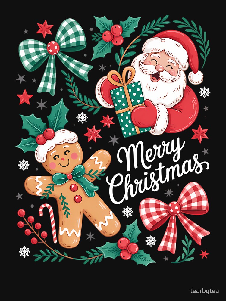 Christmas Santa Coquette Bow Gingerbread by tearbytea