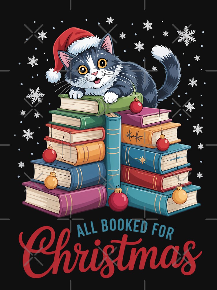 All Booked For Christmas Cat Santa Teacher Books by brynatshop