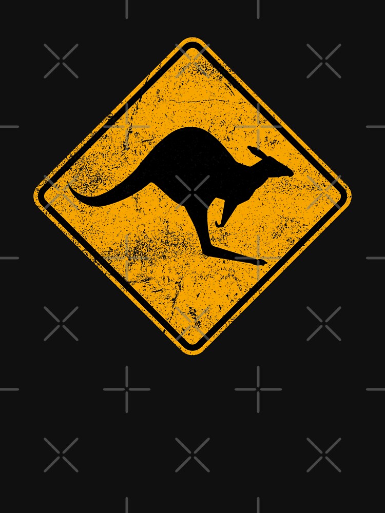 Outback Kangaroo Crossing Road Sign by avperth Unisex