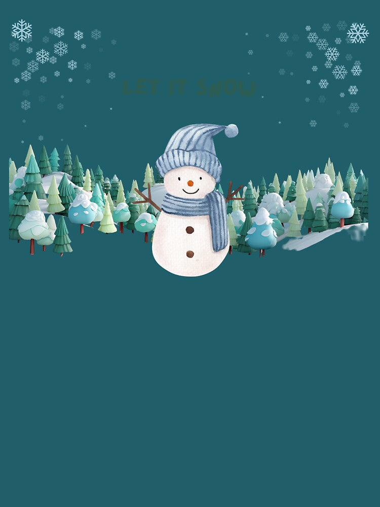 Let It Snow – Cute Watercolor Snowman Winter Design by CozyCosh