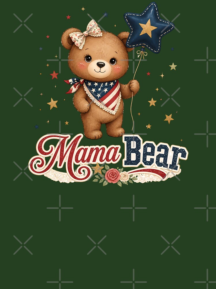 Mama Bear Patriotic America 250 4th of July Gift by VectorJoy