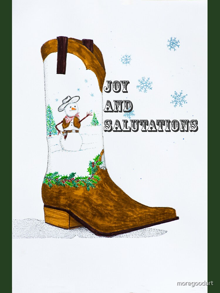 Joy and Salutations Boot by MoreGoodArt