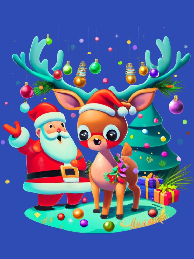 Cute Santa with Reindeer by VL Store