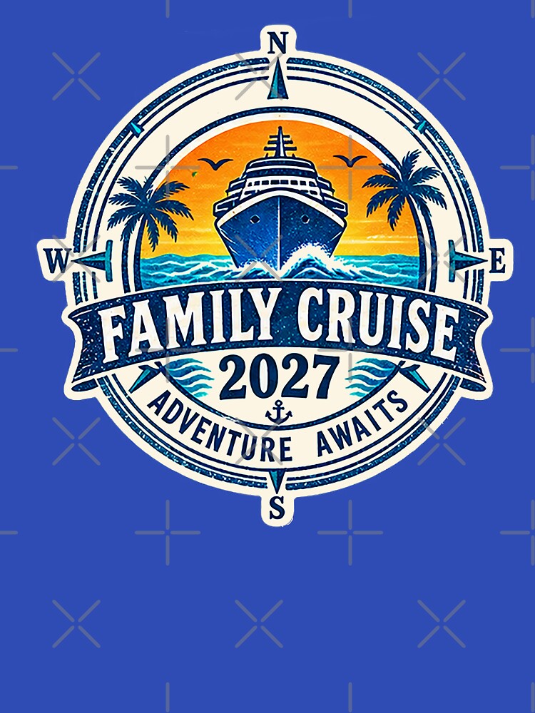 TRAVEL COLLECTION - FAMILY CRUISE - PASSPORT - IMMIGRATION STAMP - HOTEL STICKER TAG • 2027 - ADVENTURE AWAITS v3 by WheelieGdArt