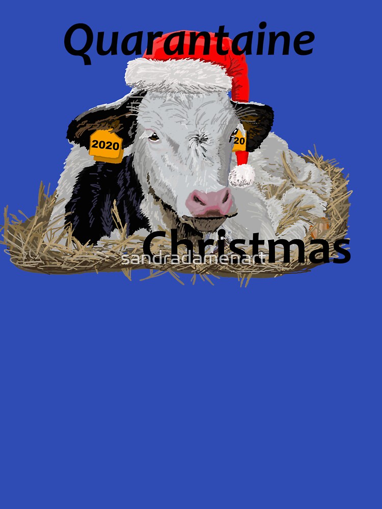 christmas cow calf by sandradamenart