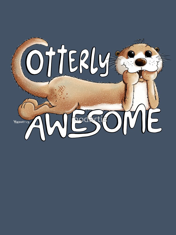 Funny Otterly Awesome Sea Otter Cartoon by modartis