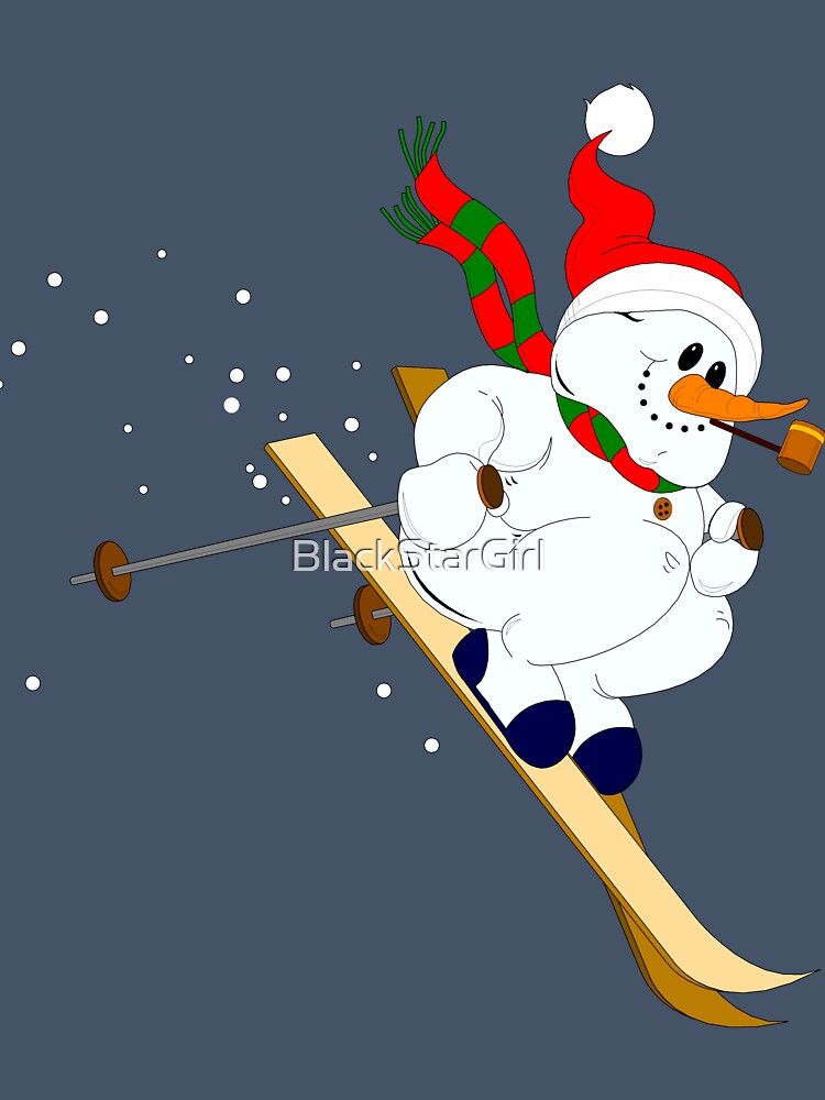 Merry Christmas Snowman On Skis by MurphyMorganGifts