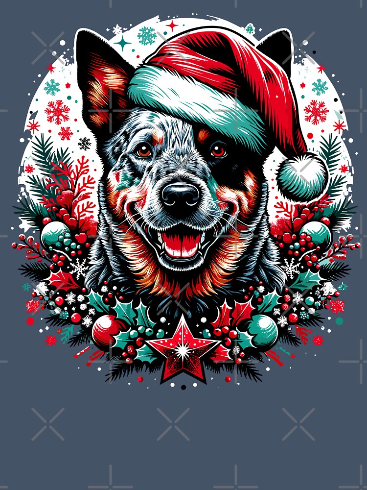 Aussie Cattle Dog Christmas by VoyteksDesigns