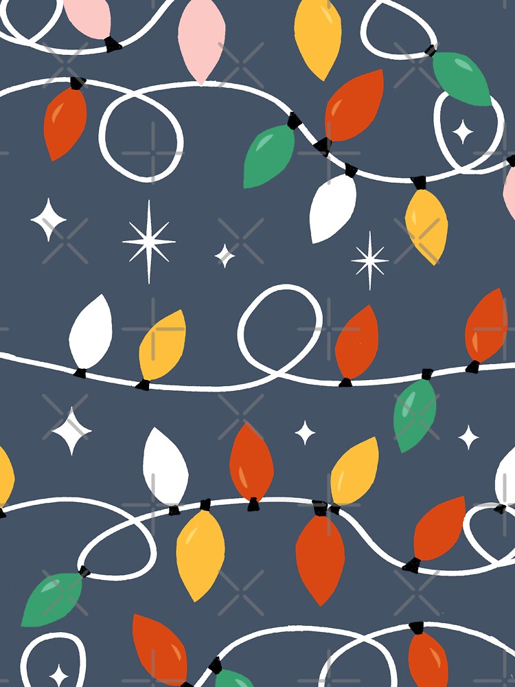 Holiday Christmas Lights Minimal Retro Bold Blue by susycosta