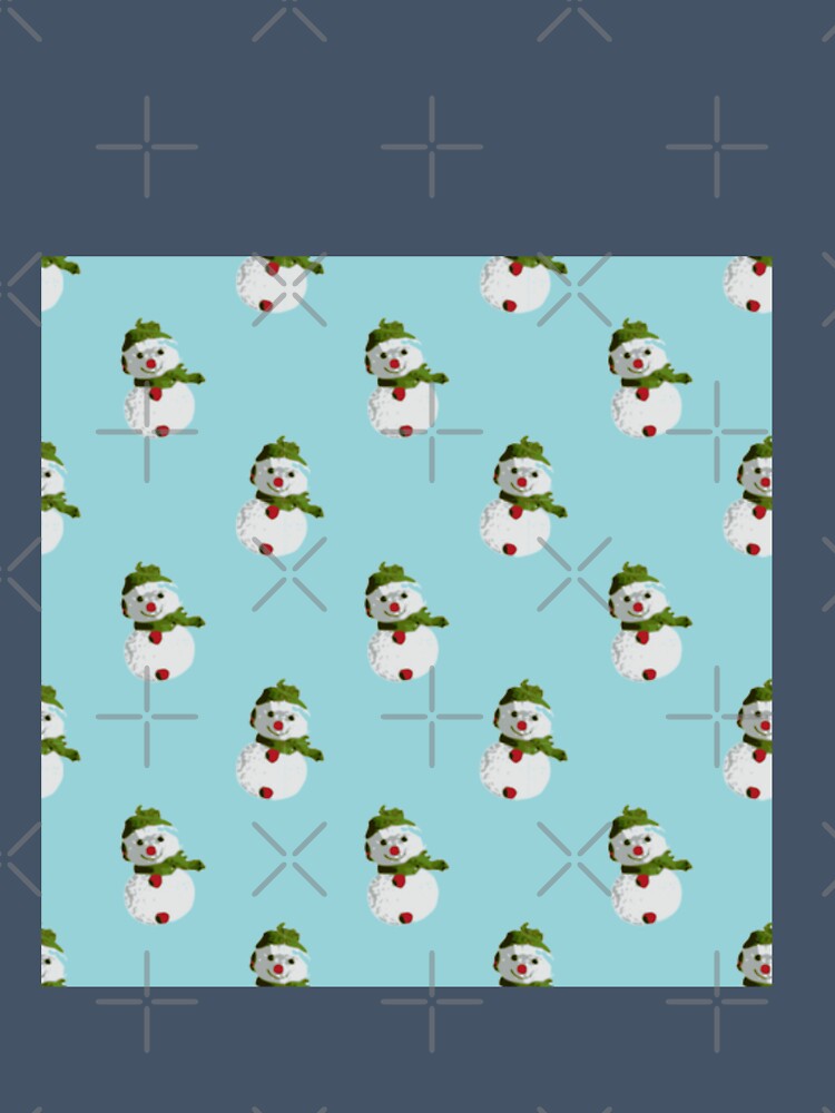 Christmas Snowmen Pattern. Cute and Funny Snowmen on Blue. Holiday Pattern by silviaol