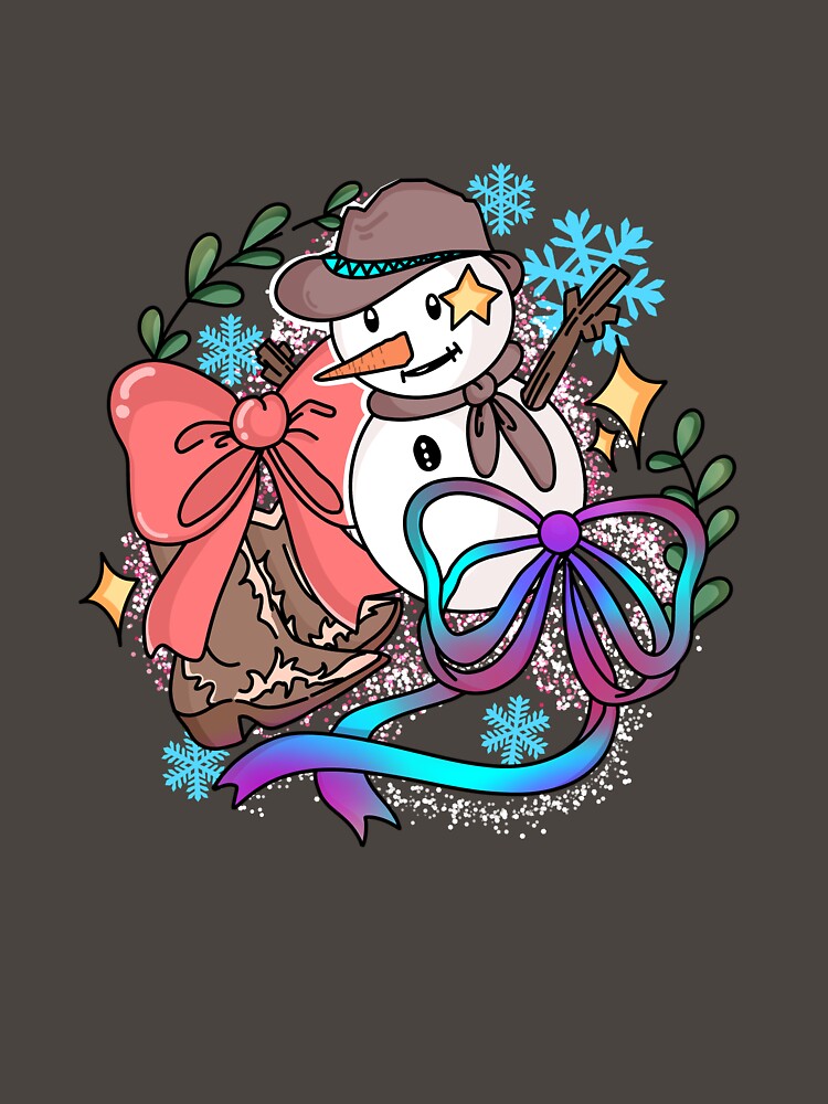 Cowboy Snowman Among Winter Florals by malikrosendo23