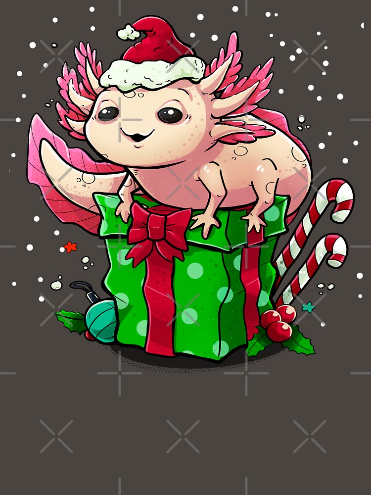 Funny Axolotl Lover Xmas Santa Axolotl Christmas by NUMAcreations