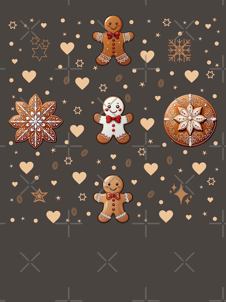 Gingerbread Cookies Pattern – Festive Christmas Holiday Design by Clara Fruggeri